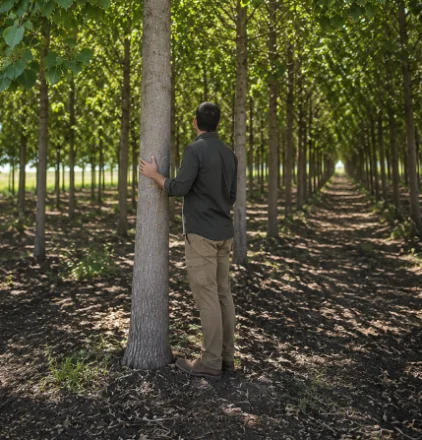 Plantación comercial de Paulownia en Girona, España